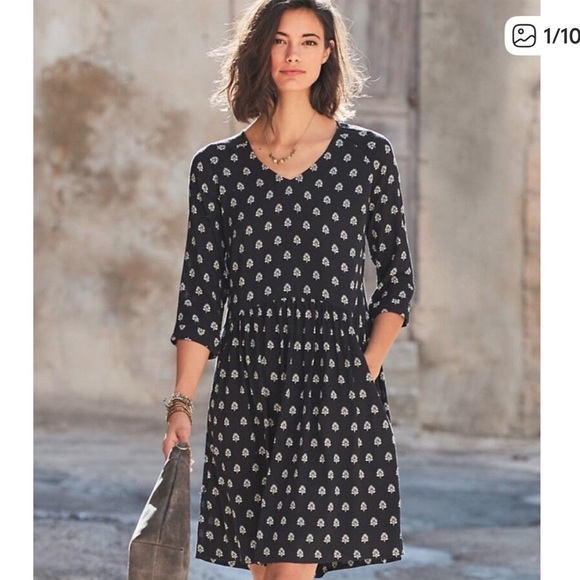 Garnet Hill Dresses & Skirts - Garnet Hill Bohemian Floral Pocket Dress Size 10